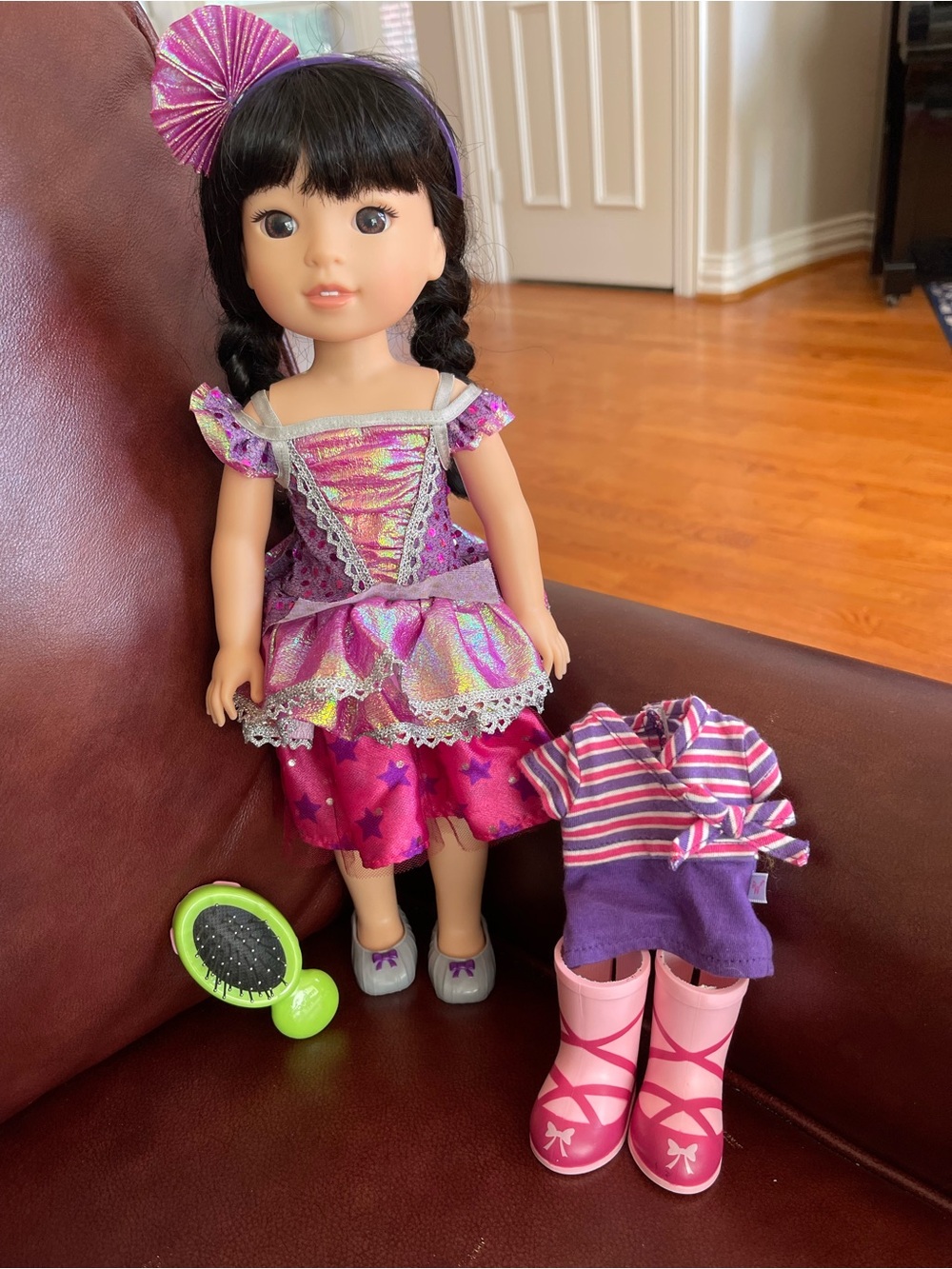 American Girl Doll with Pink Accessories - Kids Toys